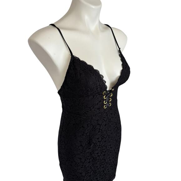 Victoria's Secret Black Lace Babydoll Dress Size Small Whimsigoth Goth Coquette - Picture 8 of 16